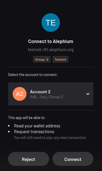 Erweiterungs-Wallet für dApps - Alephium